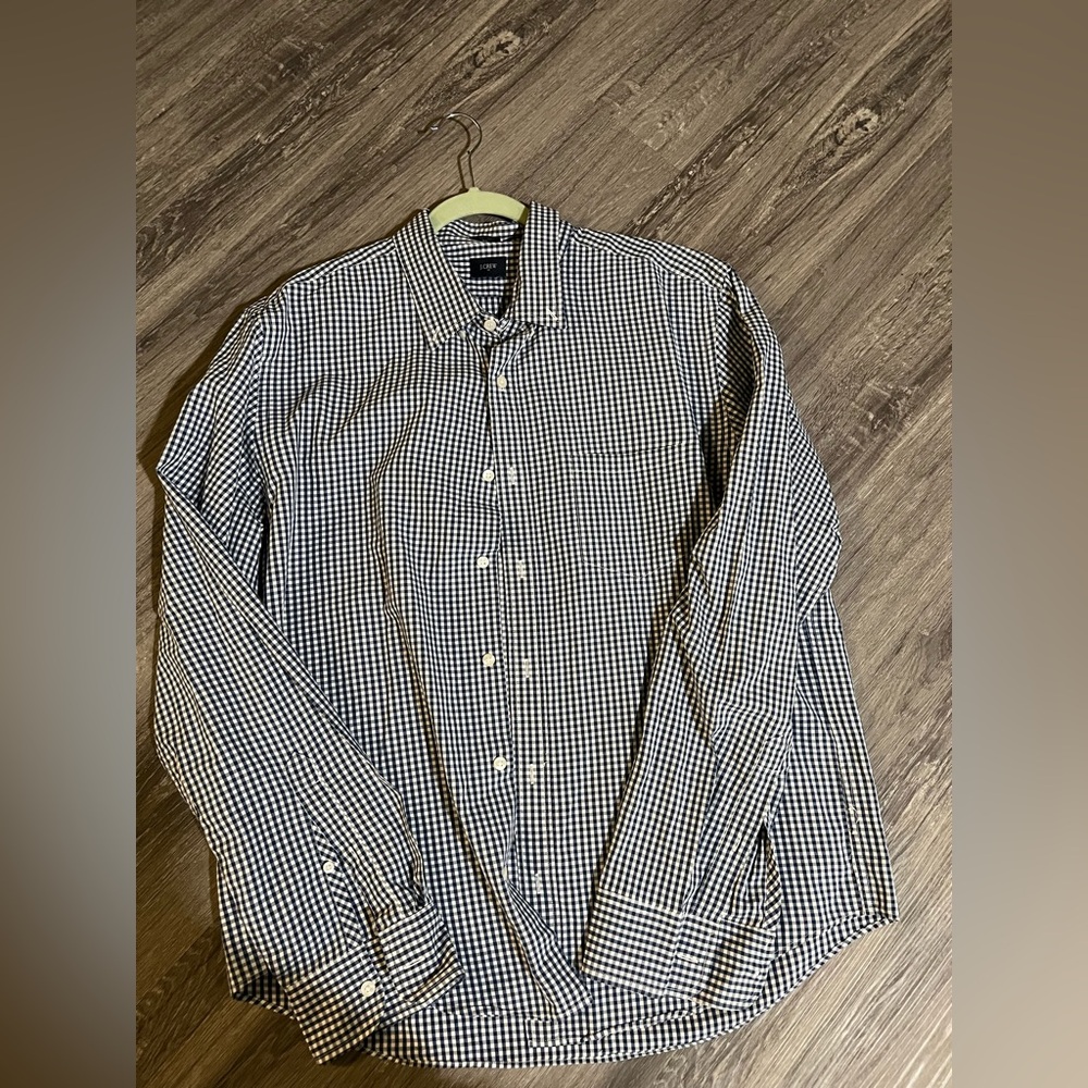 J. Crew Black and White Casual Button Down Shirt